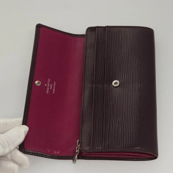 LOUIS VUITTON Epi Portefeiulle Sarah Wallet Purple Cassis - Picture 8 of 14